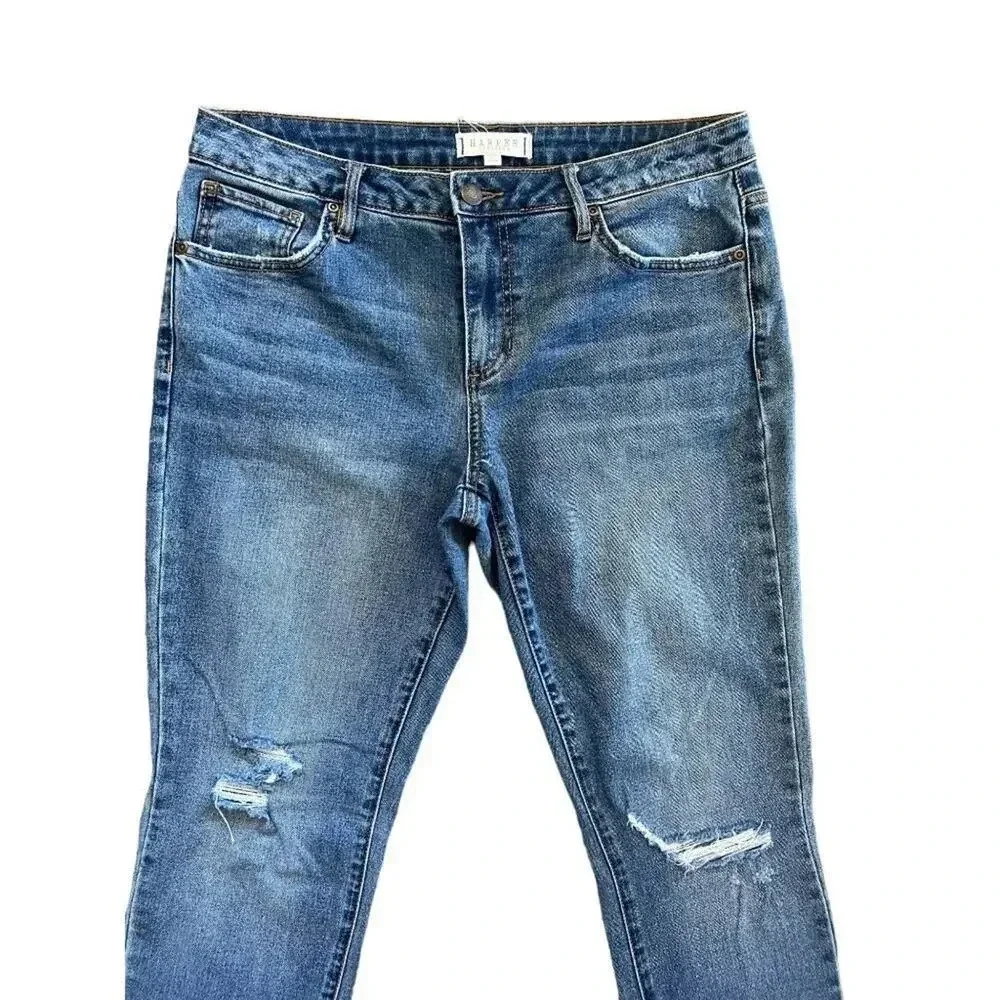 Harper Heritage mid rise girlfriend jeans distressed crop ankle stretch size 28 - Picture 3 of 9